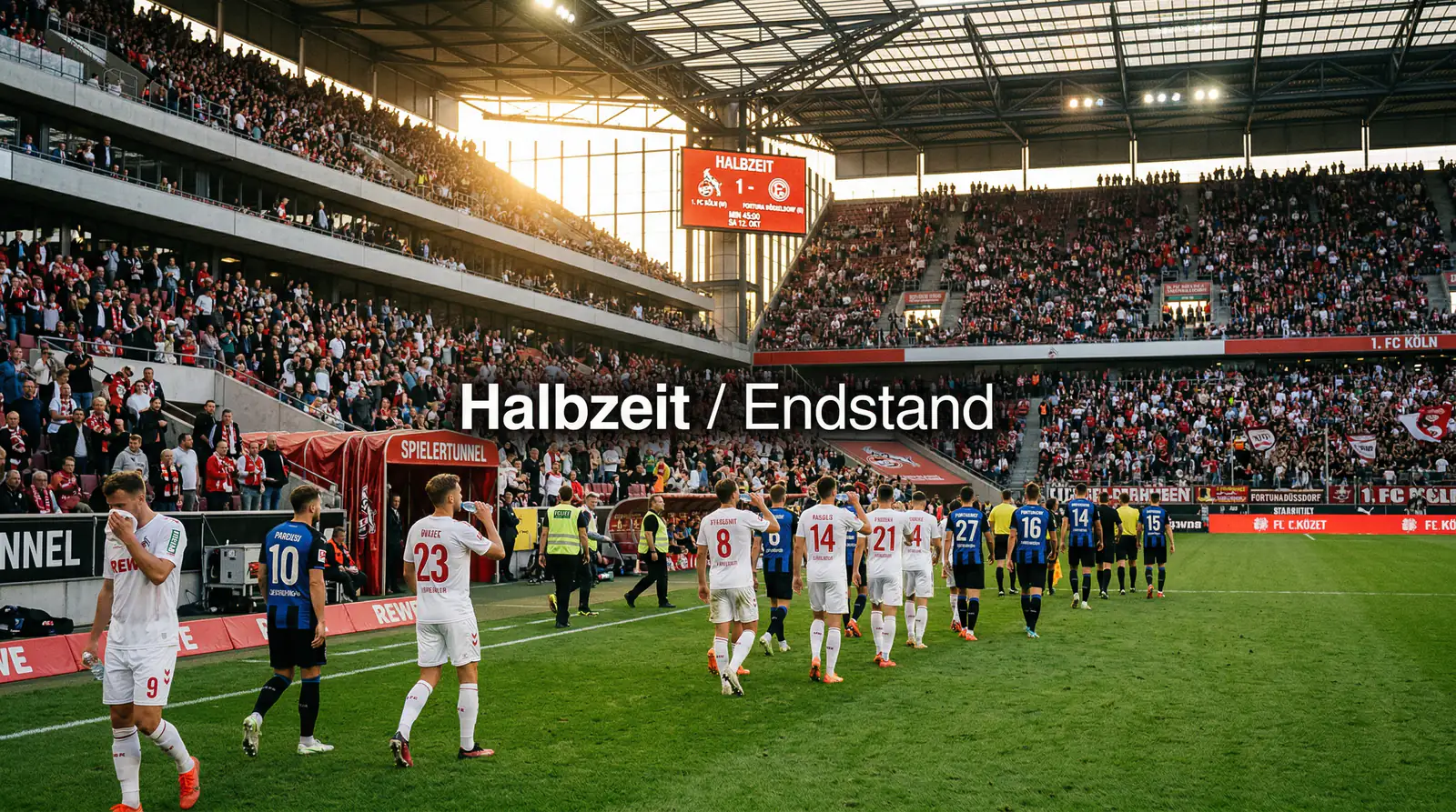 Fußballspieler in der Halbzeitpause auf dem Spielfeld – HT/FT Wetten